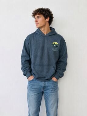GILDEN Gray Multicolor Buffalo Dirt Roads Outdoor Oklahoma Men's Hoodie sz L